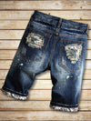 Mens Ripped Denim Shorts