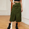 Midi Denim Cargo Skirt