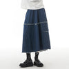 Navy Denim Midi Skirt