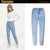 New Women's Jeans High Waist Bf Style Loose Straight Wide Leg Pants Ripped Jeans