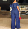 Off the Shoulder Denim Jumpsuit