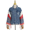 Patchwork Denim Jacket Womens