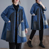 Patchwork Denim Trench Coat