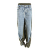 Patchwork Straight-Leg Jeans