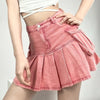 Pink Denim Cargo Skirt