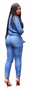 Plus Size Denim Jumpsuit