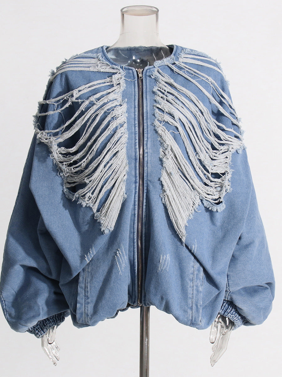 Puff Sleeve Denim Jacket