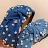 Rhinestone Denim Headband