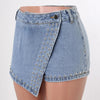 Rhinestone Denim Skort