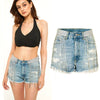 Rhinestone Fringe Denim Shorts