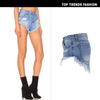 Ripped Denim Shorts High Waisted