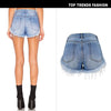 Ripped Denim Shorts High Waisted