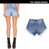 Ripped Denim Shorts High Waisted