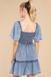 Short Sleeve Denim Mini Dress