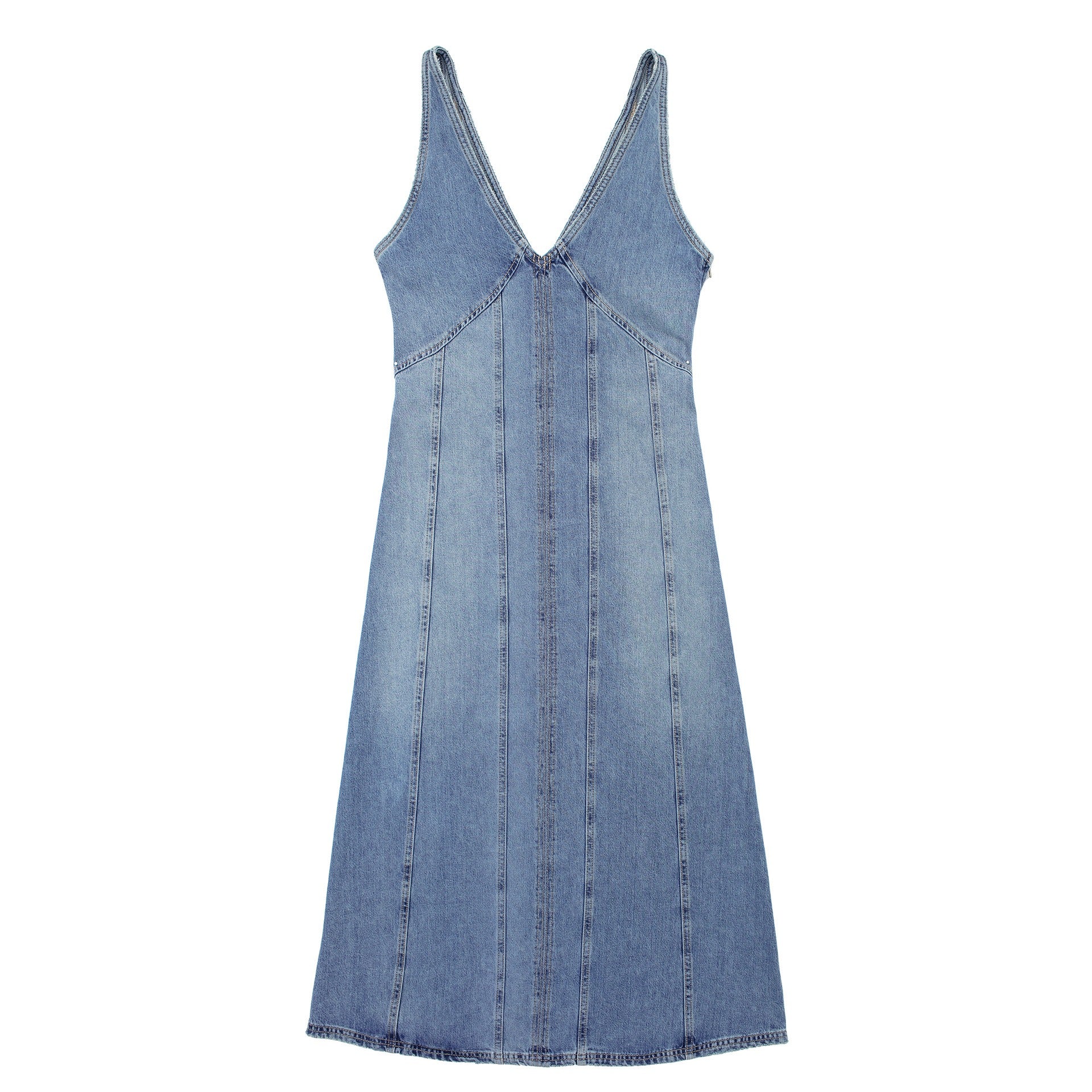 Sleeveless Denim Midi Dress