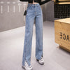 Slit Straight Leg Jeans