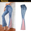 Star Print Flare Jeans