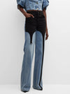 Straight Leg Patchwork Jeans