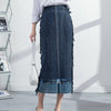 Straight Midi Denim Skirt