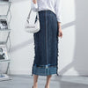 Straight Midi Denim Skirt