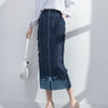 Straight Midi Denim Skirt