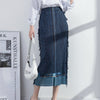 Straight Midi Denim Skirt