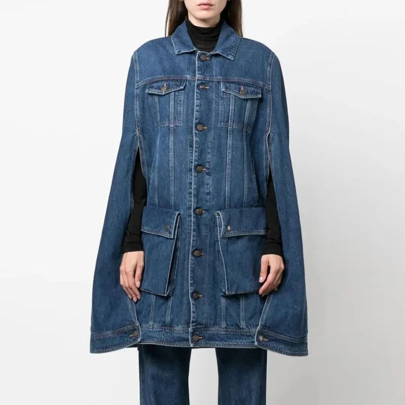 Trench Coat Style Denim Jacket