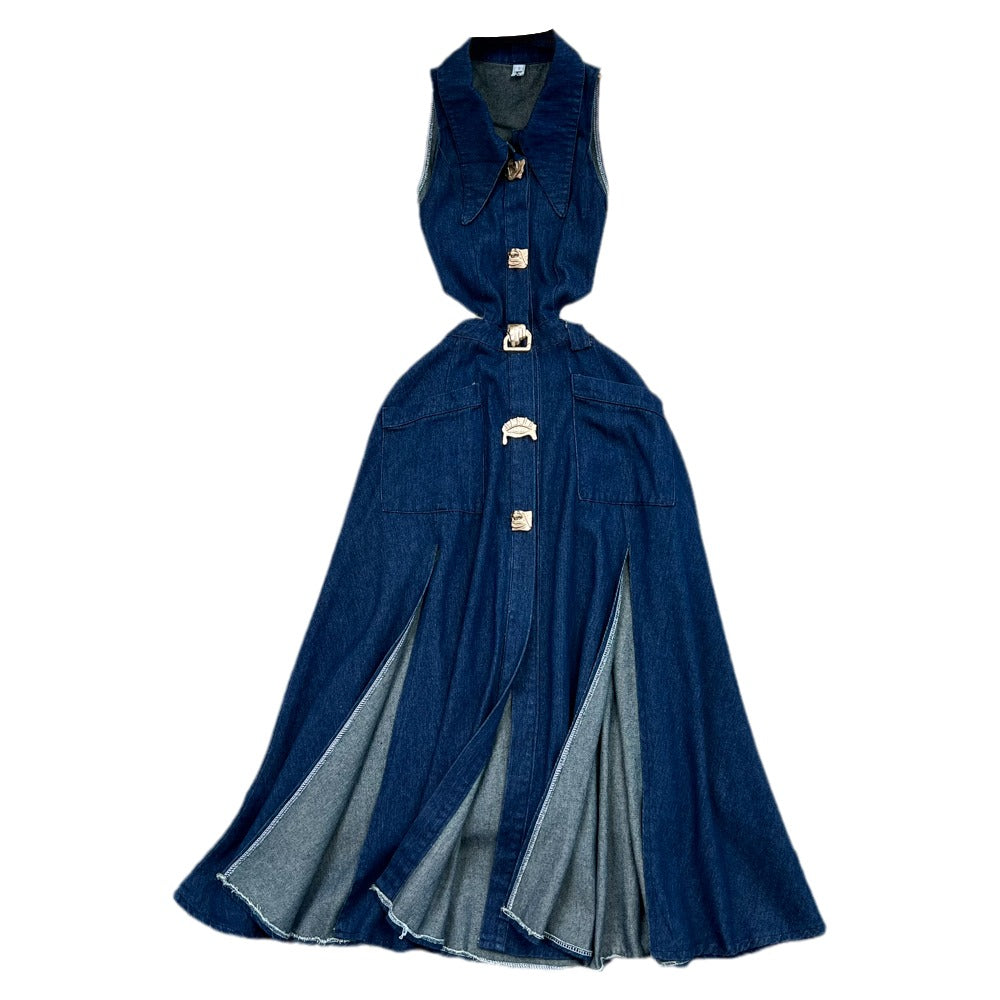 Vintage Denim Maxi Dress