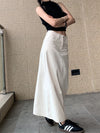 White Denim Maxi Skirt