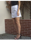 White Denim Mini Skirt