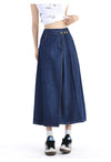 Women's Denim Pleated Skirt