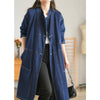 Women's Long Denim Trench Coat