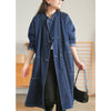 Women's Long Denim Trench Coat