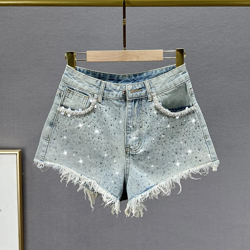 Women's Rhinestone Denim Shorts