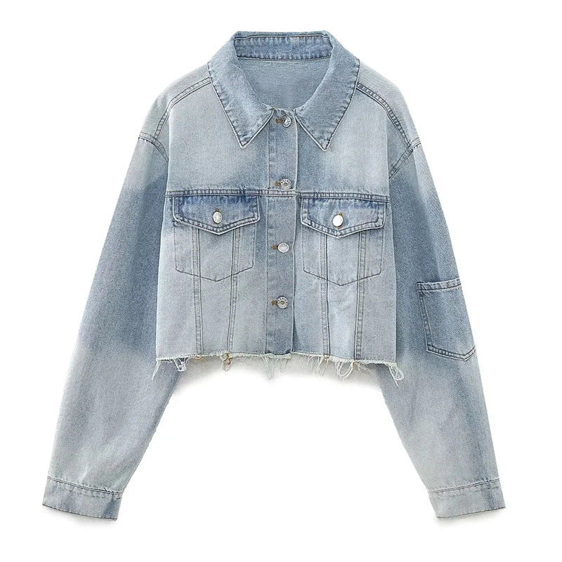 Womens Cropped Denim Jacket