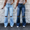 Womens Destroyed Bootcut Jeans