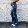 Womens Destroyed Bootcut Jeans