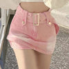 Y2k Pink Denim Mini Skirt